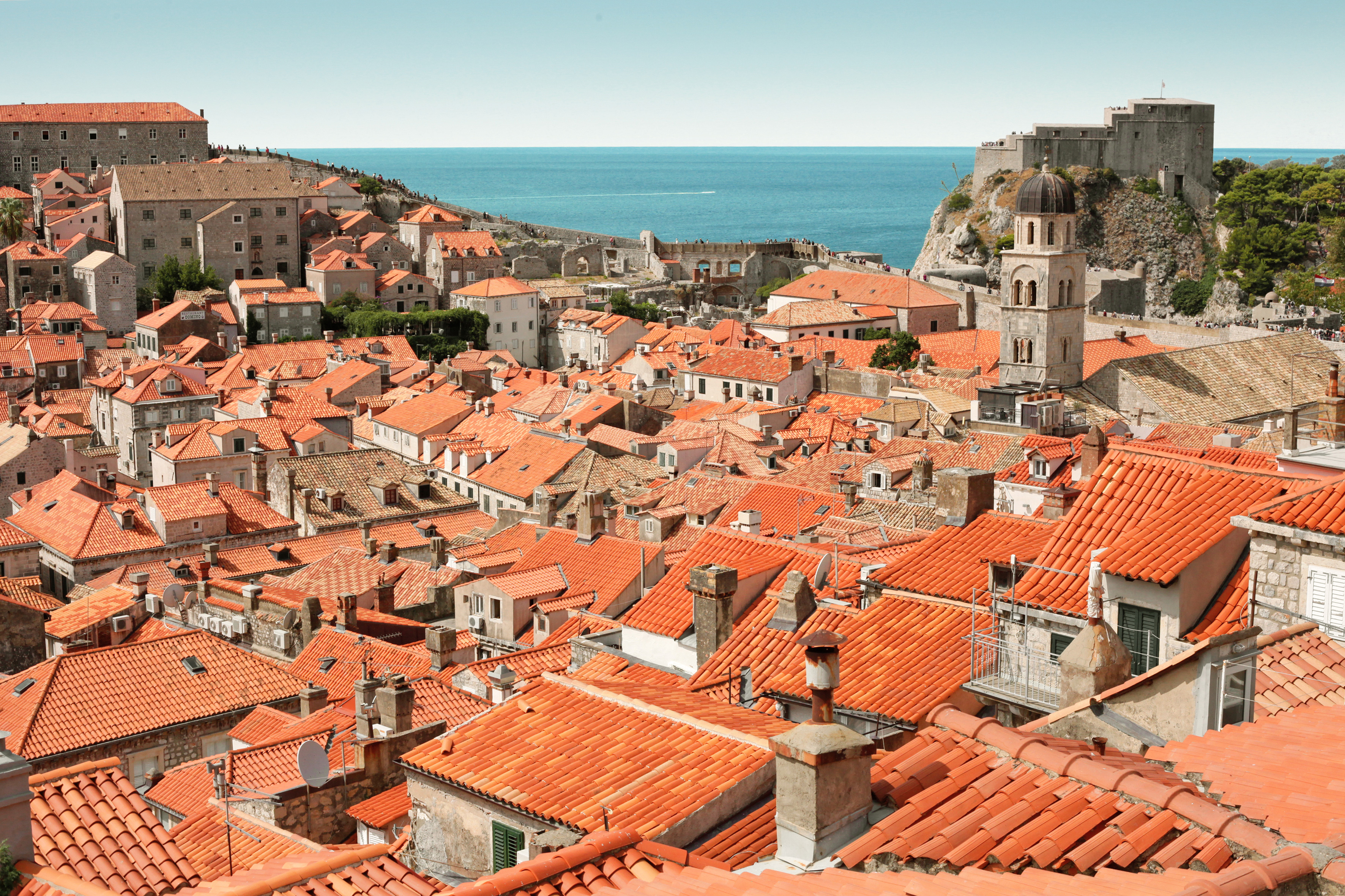 Gamla stan i Dubrovnik, sett från ringmuren