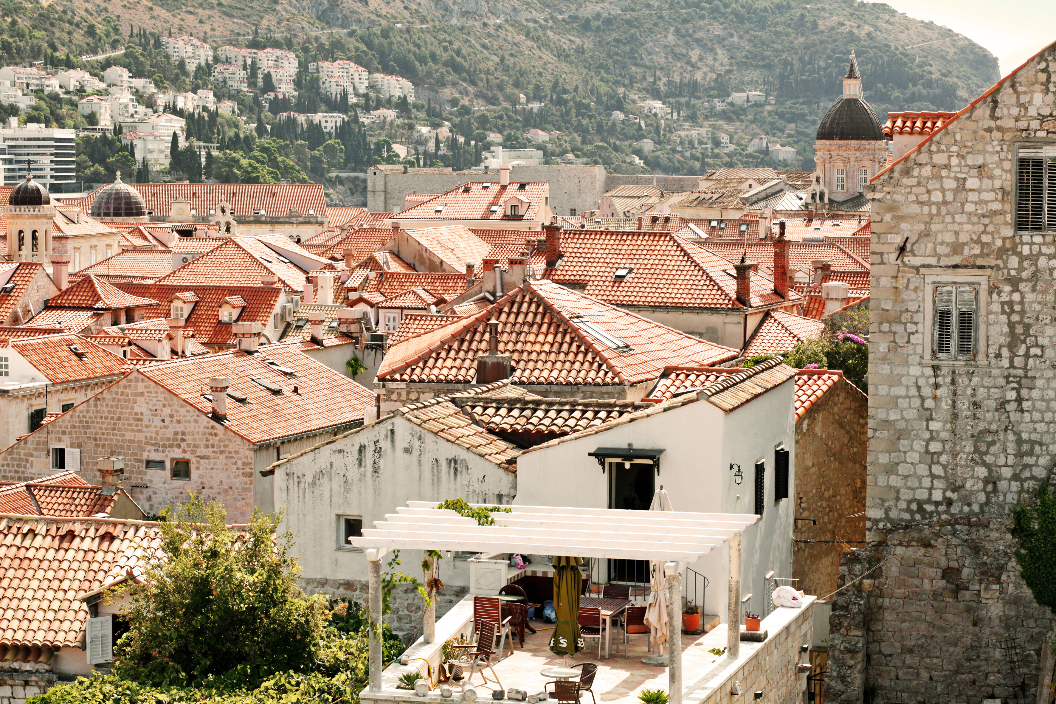Gamla stan i Dubrovnik, sett från ringmuren