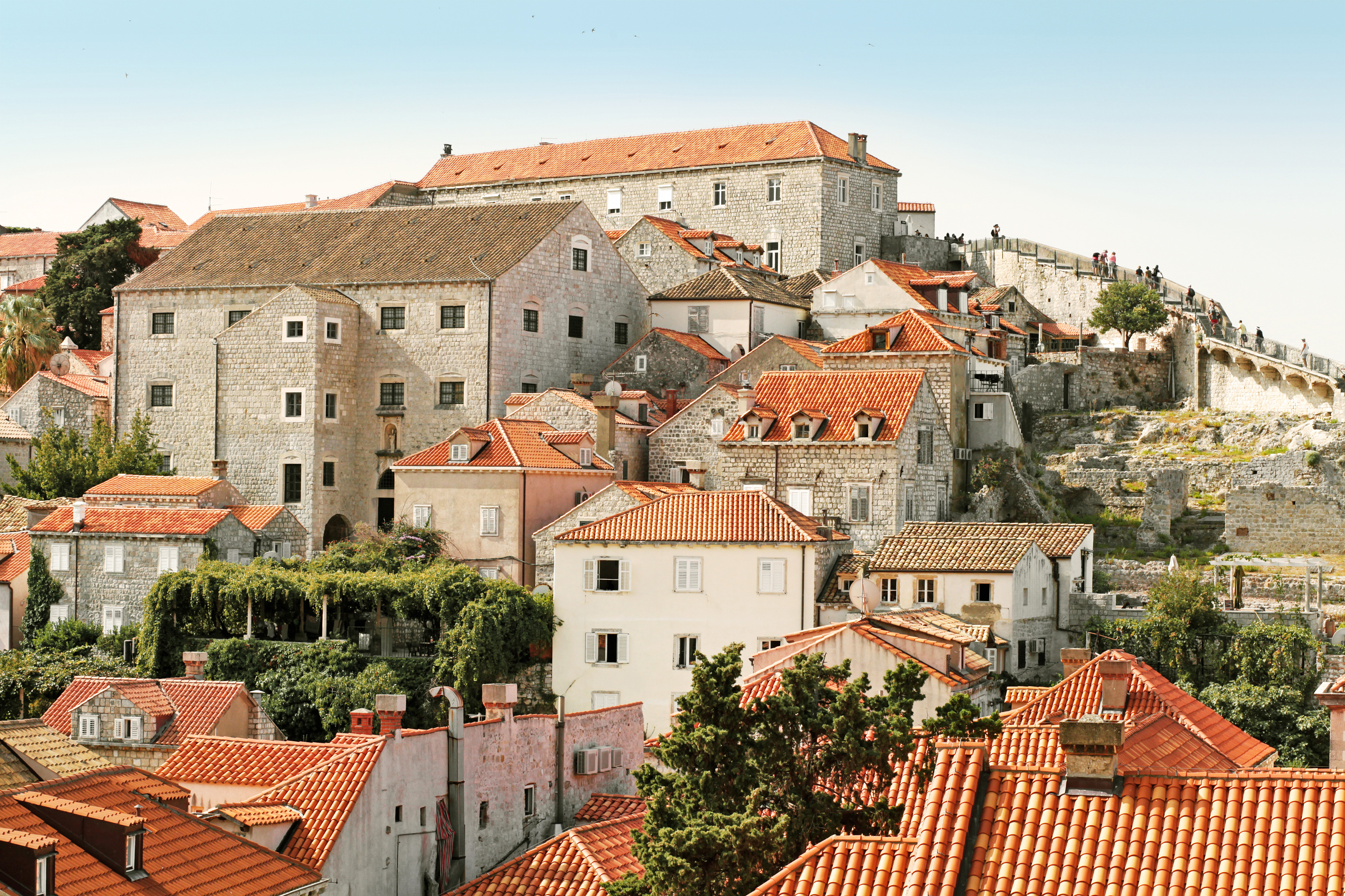 Gamla stan i Dubrovnik, sett från ringmuren