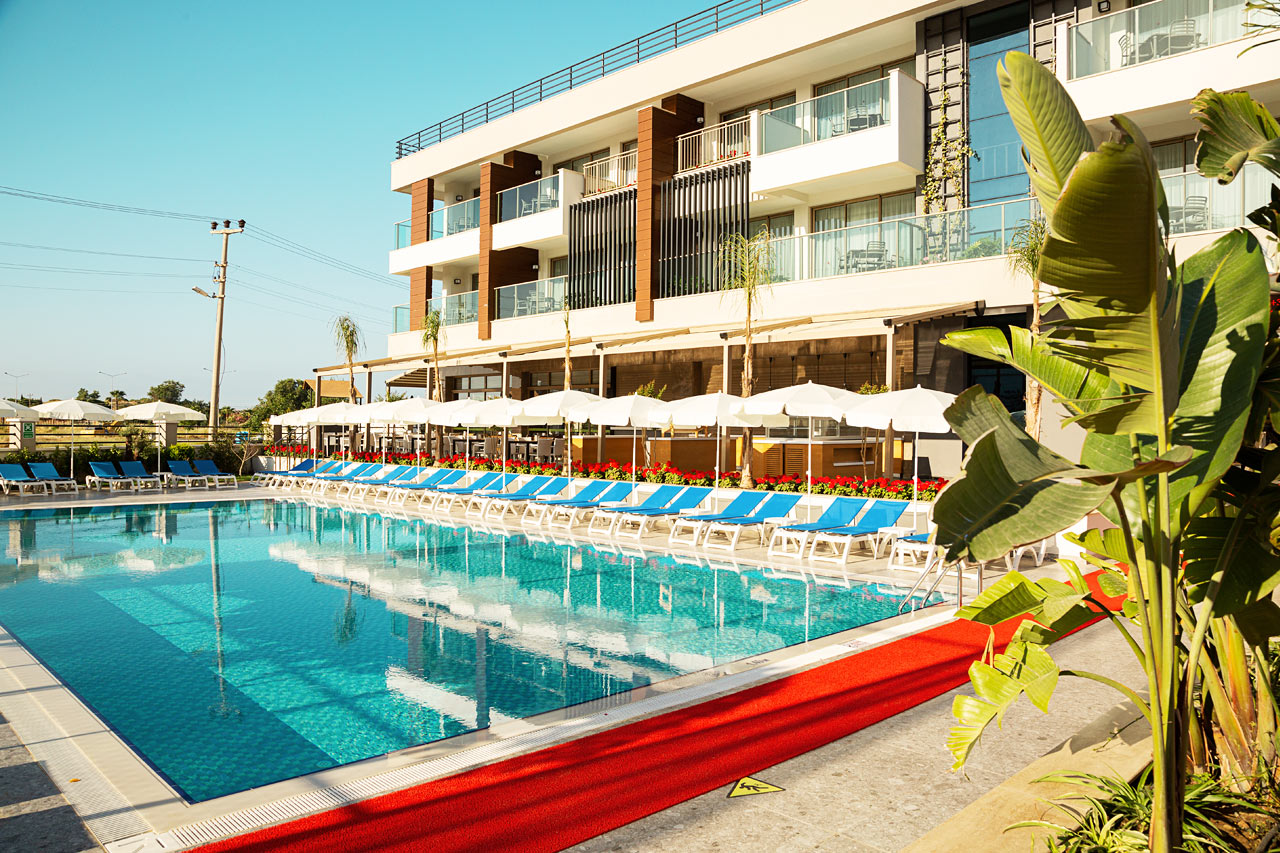 Poolområdet som byggdes inför sommaren 2019