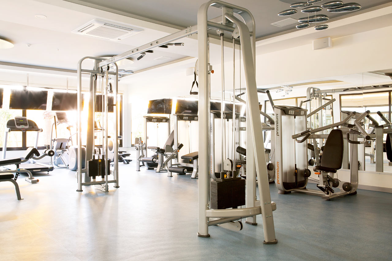 Självklart ingår gratis träning i det fräscha gymmet