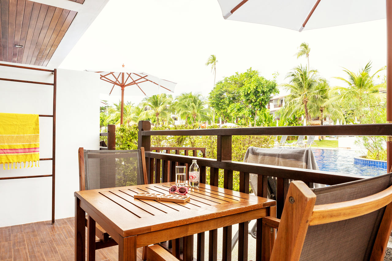 Enrumssvit ROYAL POOL SUITE, terrass med direkt access till hotellets pool