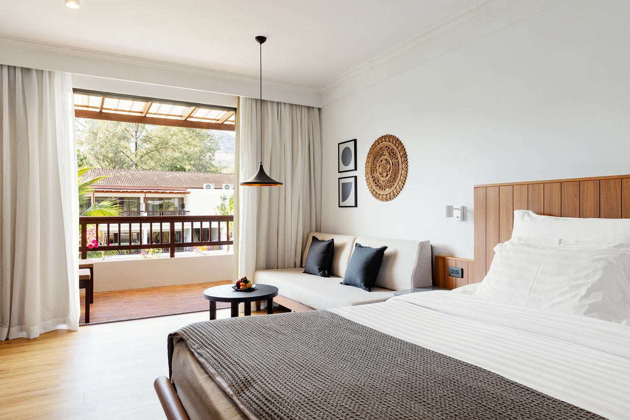 Nyrenoverat badrum i Classic Suite 1 rum, balkong mot trädgården