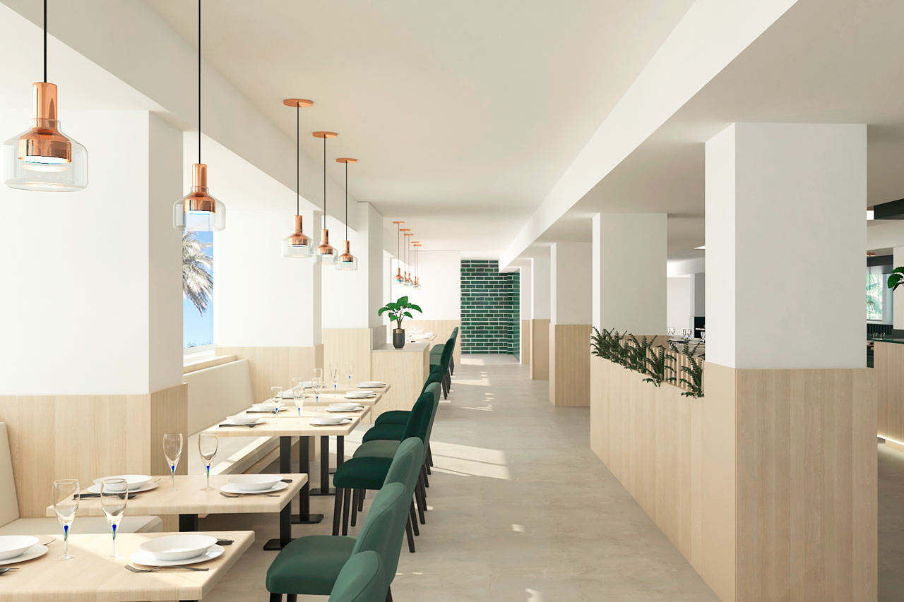 I hotellets bufférestaurang kan du äta frukost, lunch och middag. Bilden är en illustration och kan komma att ändras.