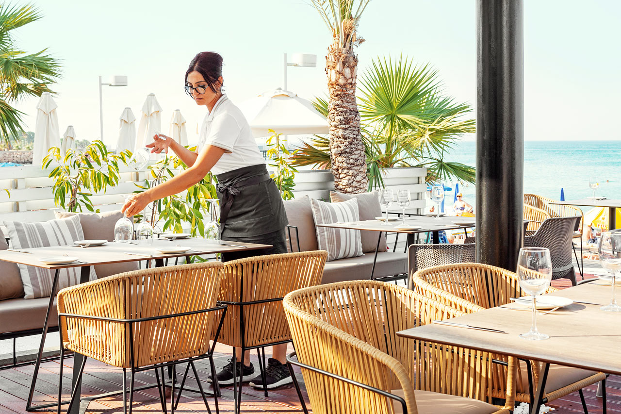 Hotellets trevliga restaurang