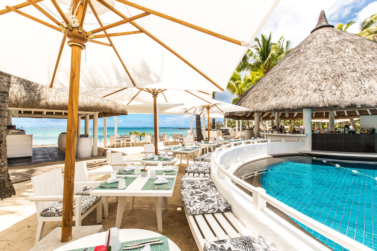 À la carte-restaurang vid stranden