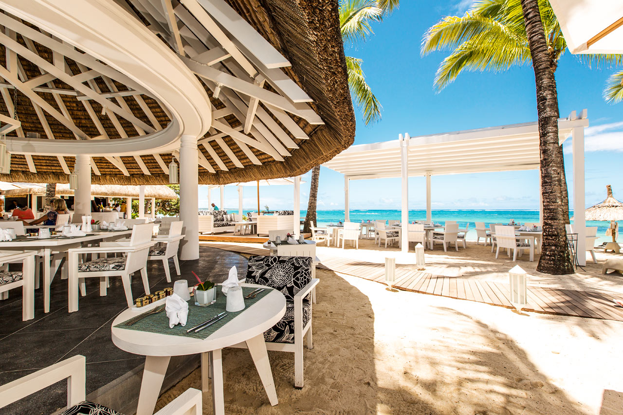 À la carte-restaurang vid stranden