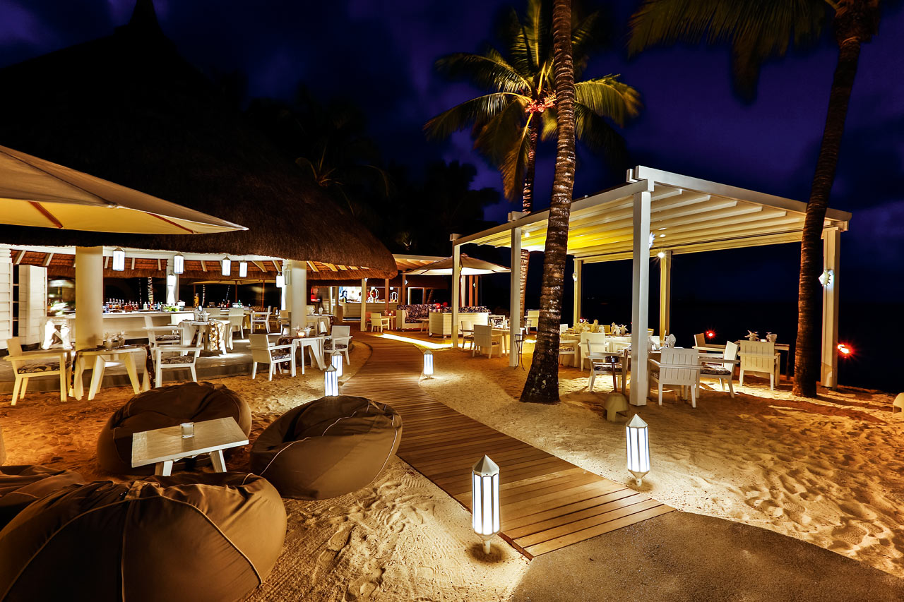 À la carte-restaurang vid stranden