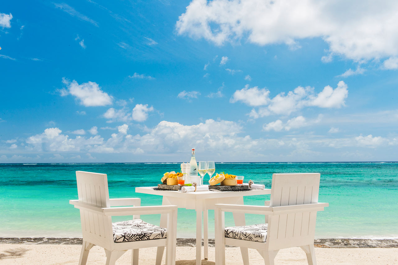 À la carte-restaurang vid stranden