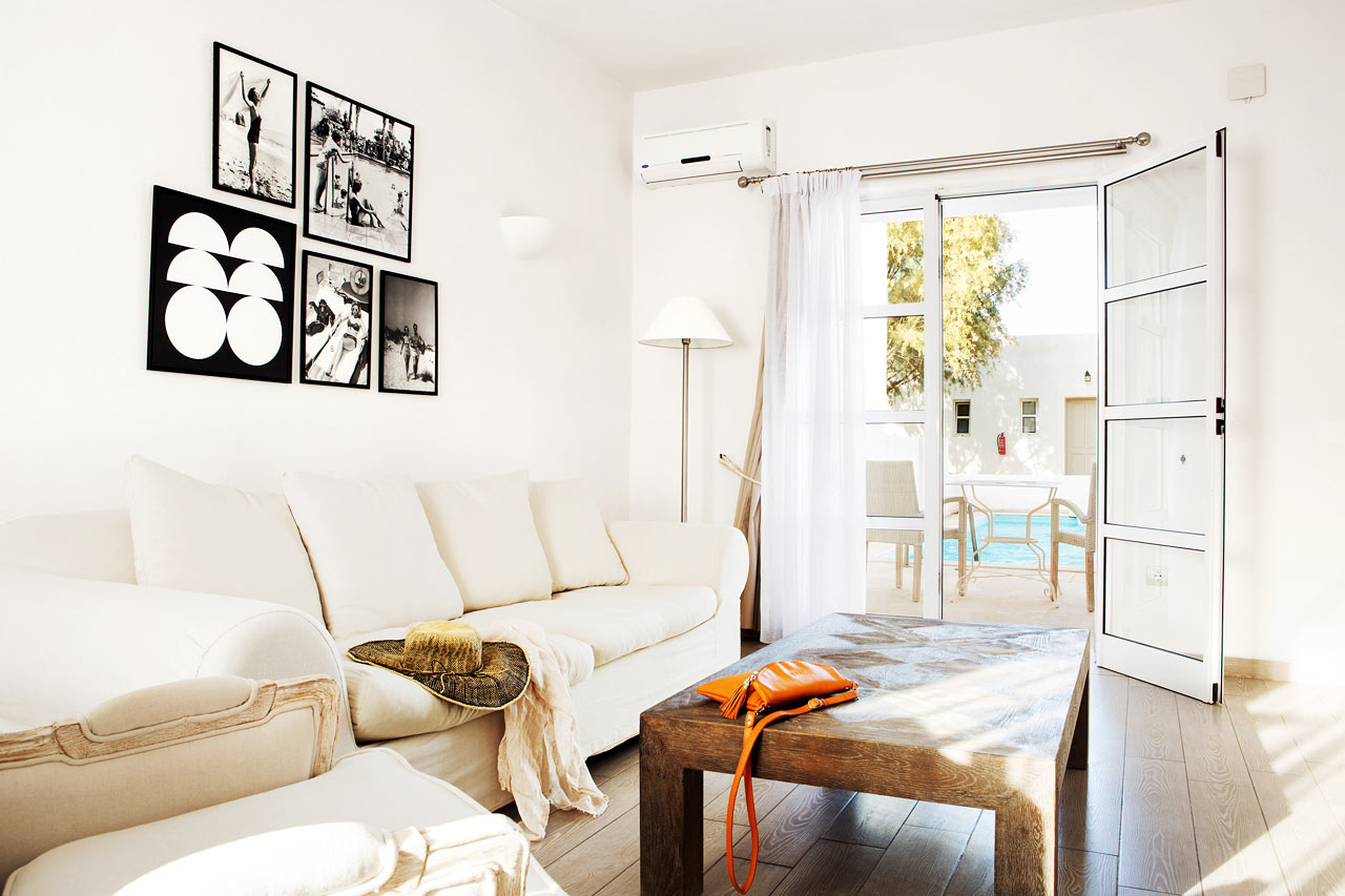 Prime Pool Suite, terrass mot trädgården med privat pool