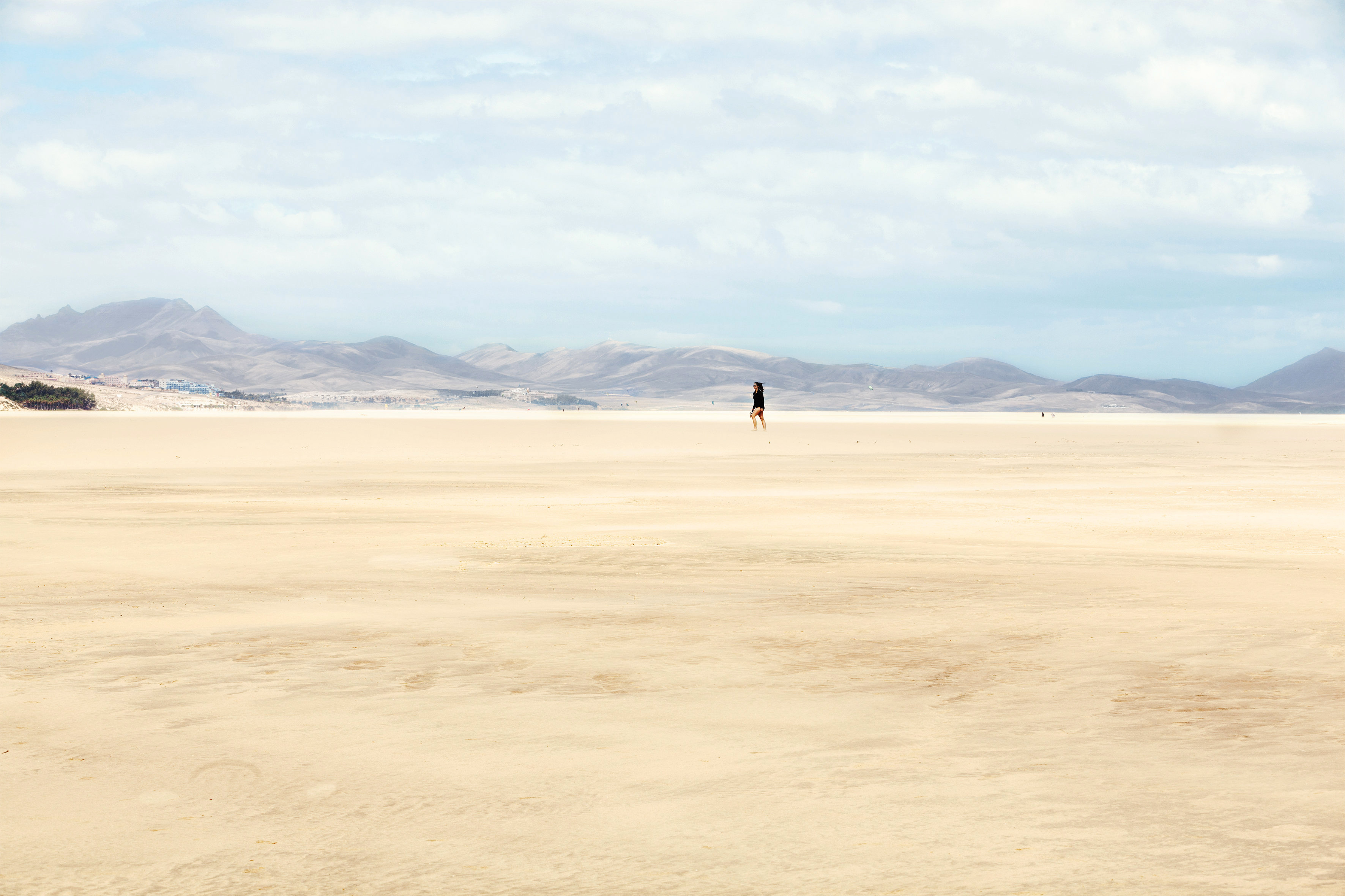 Stranden Sotovento, nära Costa Calma på Fuerteventura