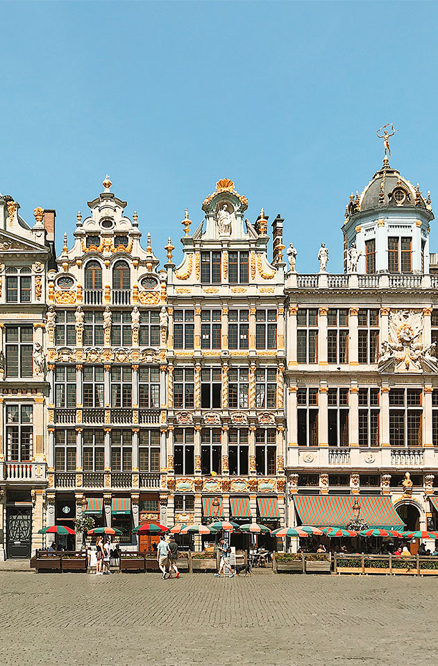 Vacker arkitektur vid Grand-Place