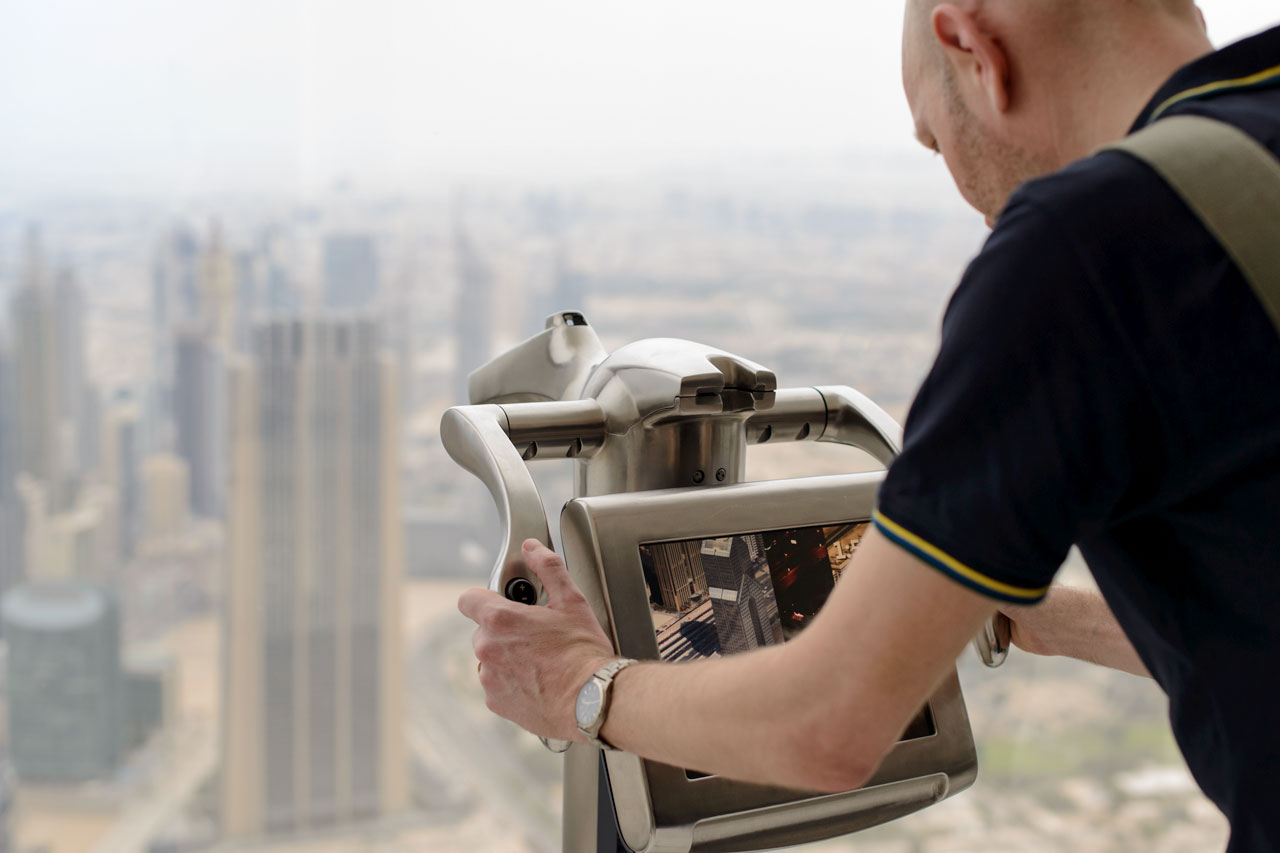 Utsikt från Burj Khalifa, Downtown Dubai