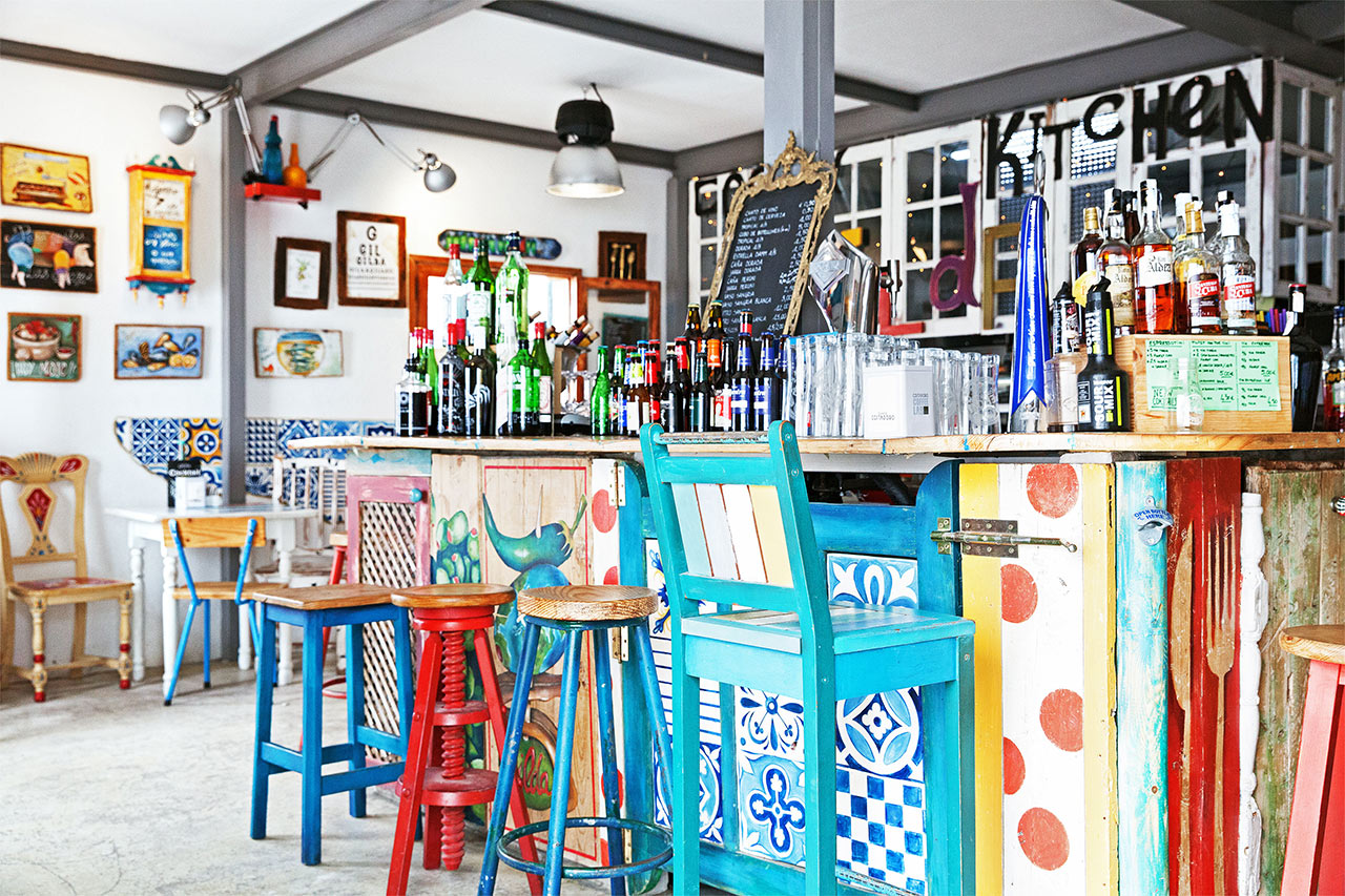 I de gamla stadsdelarna av Corralejo