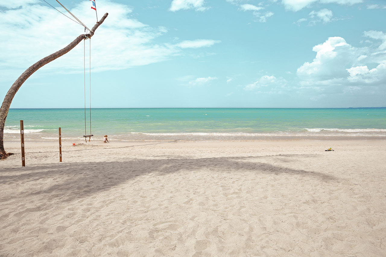 Den vackra, kritvita White Sand Beach