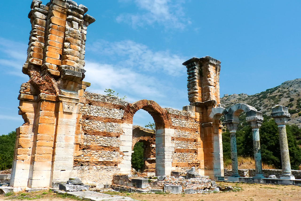 Historiska platsen Philippi ligger ca 16 km från Kavala stad