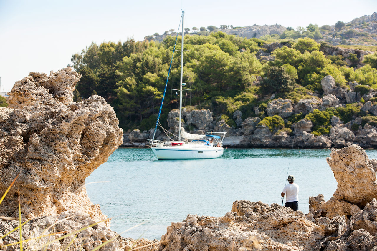 Ladiko Bay, söder om Faliraki