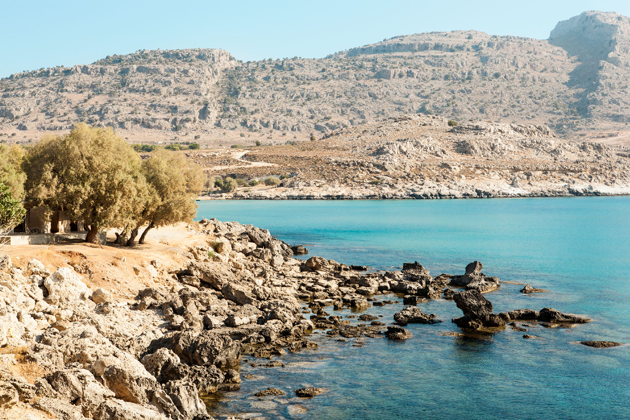 Agati-stranden mellan Lindos och Kolymbia